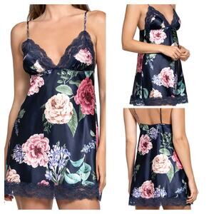 In Bloom by Jonquil Sicily Chemise Nighty Large Womens Satin Lace Floral Slip